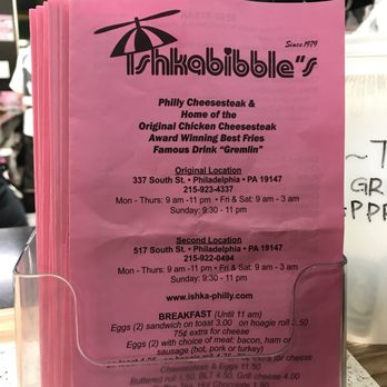 Ishkabibble's - Menu - Cheesesteaks Near Me - Philadelphia, Pennsylvania
