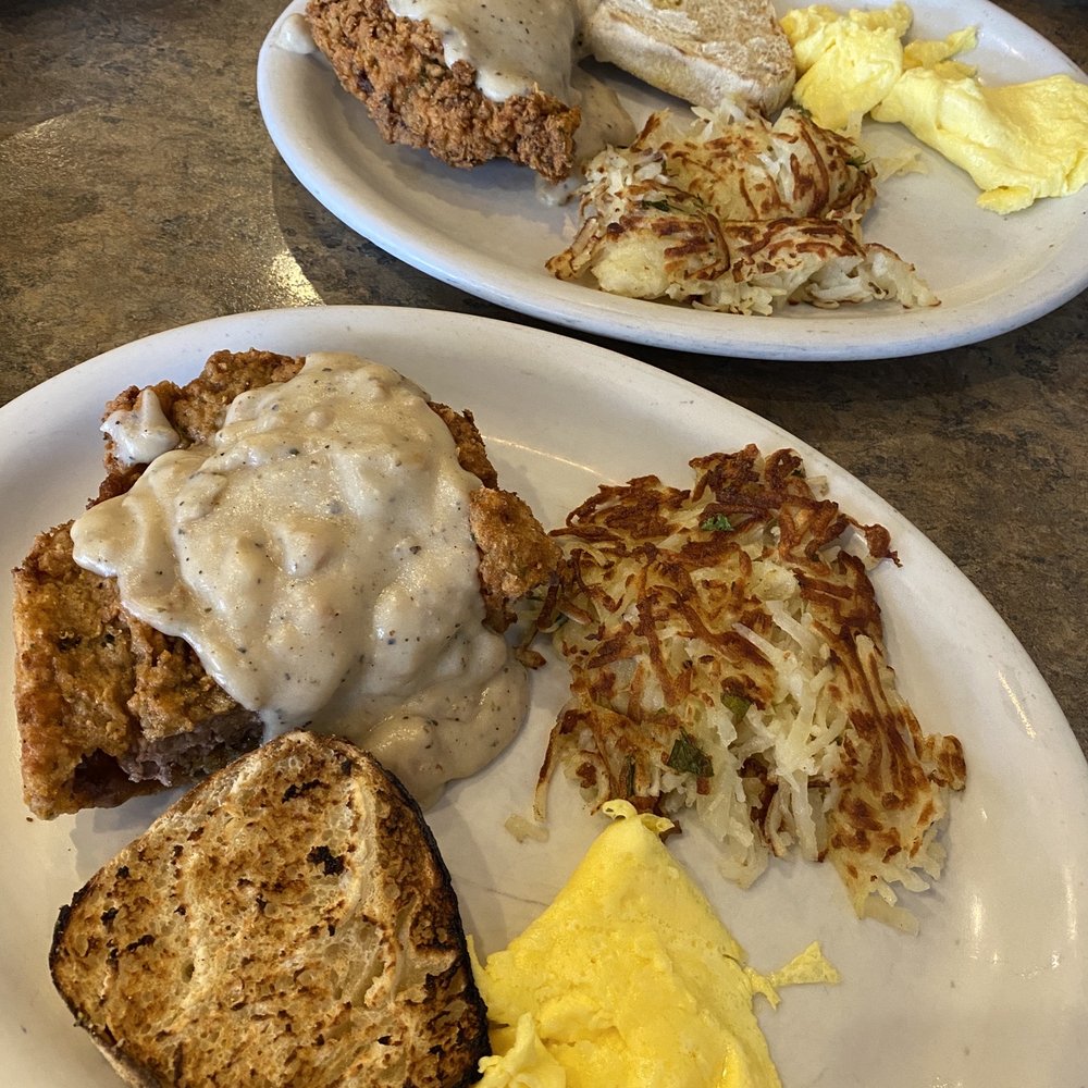Sassy Onion State Street - Chicken fried steak (split in half) - Breakfast & Brunch Near Me - Salem, Oregon Sassy Onion State Street - Chicken fried steak (split in half) - Breakfast & Brunch Near Me - Salem, Oregon
