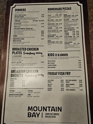 Menu photo 2 Mountain Bay Bar and Grill Pulaski, WI Menu photo 2 Mountain Bay Bar and Grill Pulaski, WI
