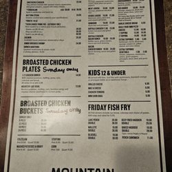 Mountain Bay Bar and Grill - Menu 1/2024