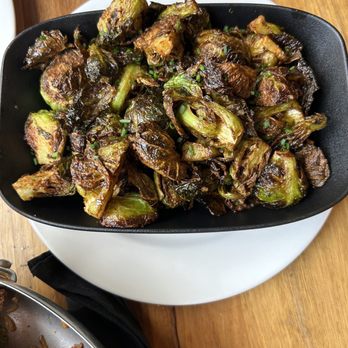 Pierre Pierre - You always need something green on the plate so why not fried brussels sprouts - Steakhouses Near Me - Oakland, California