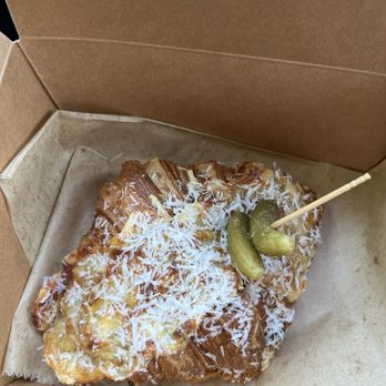Café Dear Leon - ham and cheese croissant- how cute are the cornichon  garnishes! - Cafes Near Me - Baltimore, Maryland