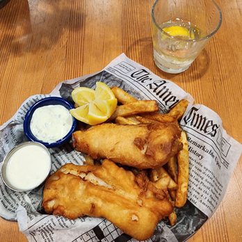 Maynard's - Alaskan cod fish and chips with their homemade tartar sauce. - New American Near Me - Silverdale, Washington