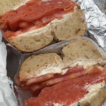 Pick-A-Bagel - Smoked salmon everything bagel with tomato. - Bagels Near Me - New York, New York