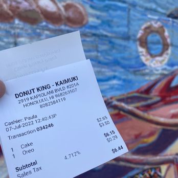 Donut King Hawaii - Prices 7-7-22 - Donuts Near Me - Honolulu, Hawaii