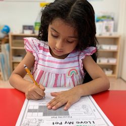 Lakewood Montessori School - One of our students writing!