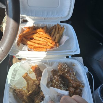 Fire Wings - Cali rub and peanut butter wings with fries - Chicken Wings Near Me - Hayward, California