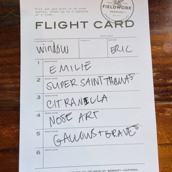 Fieldwork - Flight card - Breweries Near Me - Sacramento, California Fieldwork - Flight card - Breweries Near Me - Sacramento, California