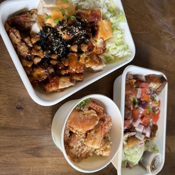 Tin Roof Maui - Roast Pork, Mochiko Chicken, and a side of garlic shrimp - Hawaiian Near Me - Kahului, Hawaii Tin Roof Maui - Roast Pork, Mochiko Chicken, and a side of garlic shrimp - Hawaiian Near Me - Kahului, Hawaii