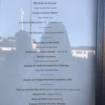 Fleur de Sel - Many more menu pages. This is a shot of what we ordered - Seafood Near Me - Port-en-Bessin-Huppain, 14