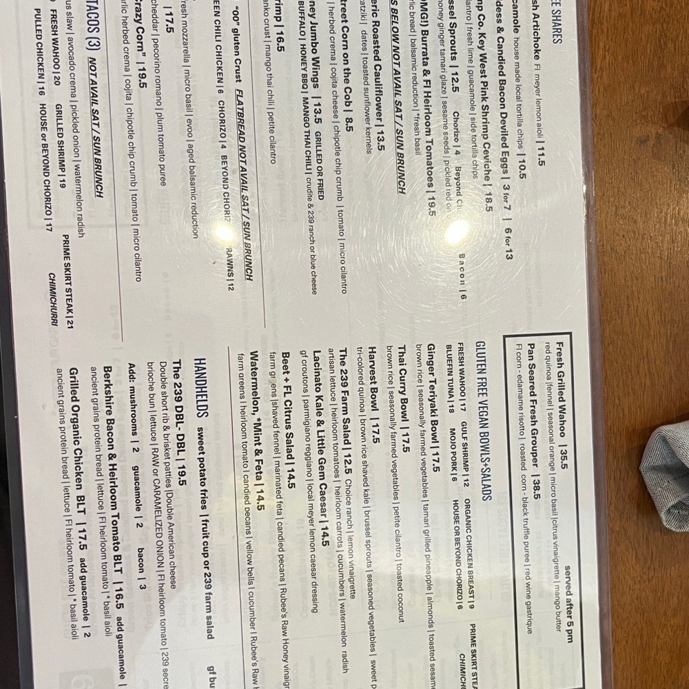 The 239 Naples - Menu - American Near Me - Naples, Florida The 239 Naples - Menu - American Near Me - Naples, Florida