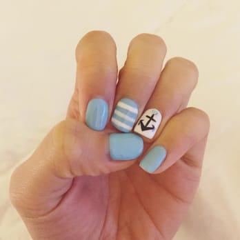 V Nail Spa - My anchor design nails with gel polish. Love!!! - Nail Salons Near Me - Los Angeles, California V Nail Spa - My anchor design nails with gel polish. Love!!! - Nail Salons Near Me - Los Angeles, California