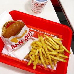 In-N-Out Burger - Double double with fries and drink