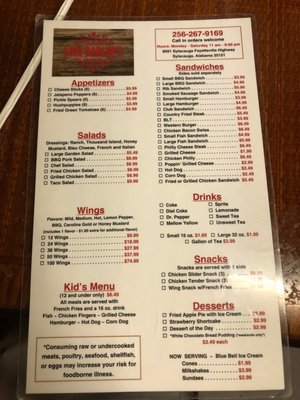 Menu photo 1 Lori Darlin's Sylacauga, AL Menu photo 1 Lori Darlin's Sylacauga, AL
