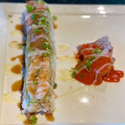 Peter K.P "Fusion Roll"~ Amazing, the fish is both flavorful & fresh, paired well with their cream cheese!! Served with seared ahi tuna! Peter K.P "Fusion Roll"~ Amazing, the fish is both flavorful & fresh, paired well with their cream cheese!! Served with seared ahi tuna!