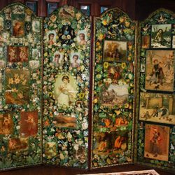 The Stock Exchange - Victorian Dressing Screen Side one