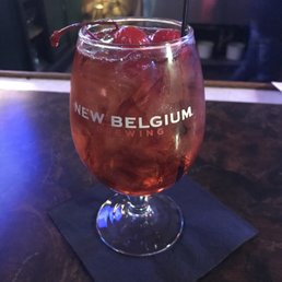 Manhatten on the rocks in a beer glass (more for me). Manhatten on the rocks in a beer glass (more for me).