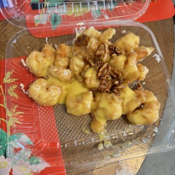 Double Dragon - walnut shrimp. small portion. covered in thick mayo like sauce.  not good - Chinese Near Me - Antioch, California