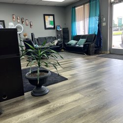 Choices Hair Salon - Part of the waiting area and front entrance.