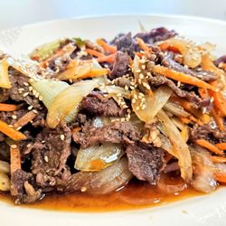Aberdeen Korean Restaurant - Beef Bulgogi (comes w/rice). Super good quality and taste.