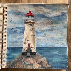 Erna van Dyk - Mixed Media lighthouse