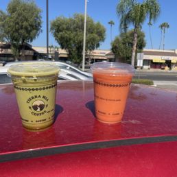 Flan matcha (amazing) and blended strawberry mango fresco (amazing-er) Flan matcha (amazing) and blended strawberry mango fresco (amazing-er)