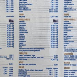 Mar d'Areia - Menu