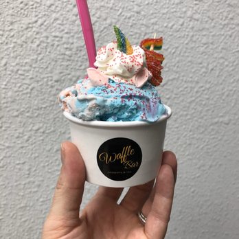 Waffle Bar - Cotton candy ice cream made to look like a unicorn - Bubble Tea Near Me - Lakeville, Minnesota Waffle Bar - Cotton candy ice cream made to look like a unicorn - Bubble Tea Near Me - Lakeville, Minnesota
