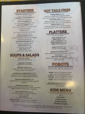 Menu photo 2 Hot Tails Prairieville, LA