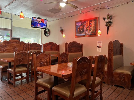 Photo of La Parrilla - Ventura, CA, US. a dining area with a television