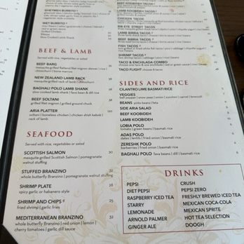 Aria Kitchen - Menu - Mexican Near Me - Irvine, California