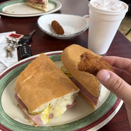 Cuban Sandwich and croquetas.