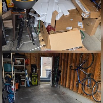 Vanish Junk Removal - Complete residential junk removal in Seattle. We did the heavy lifting to turn this clutter pile into an empty garage. - Junk Removal & Hauling Near Me - Covington, Washington Vanish Junk Removal - Complete residential junk removal in Seattle. We did the heavy lifting to turn this clutter pile into an empty garage. - Junk Removal & Hauling Near Me - Covington, Washington