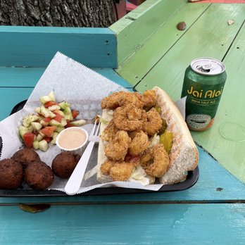 Bayou Bites - Shrimp poboy with hush puppies!! - Cajun/Creole Near Me - Dunedin, Florida