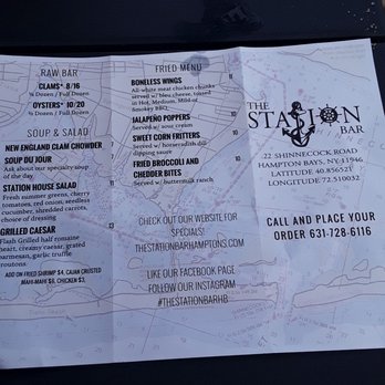The Station Bar - Menu - Bars Near Me - Hampton Bays, New York The Station Bar - Menu - Bars Near Me - Hampton Bays, New York