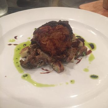 Farmer's Table - The pork belly on a potato risotto with mushrooms. - New American Near Me - La Mesa, California