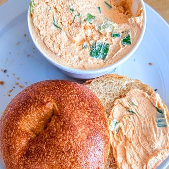 Mt. Bagel - Plain bagel with Spicy Scallion - Bagels Near Me - Seattle, Washington