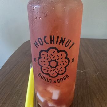 Mochinut - Strawberry tea with rainbow jellies - Donuts Near Me - Maplewood, Minnesota Mochinut - Strawberry tea with rainbow jellies - Donuts Near Me - Maplewood, Minnesota