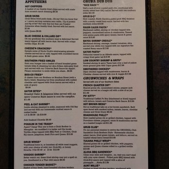 Grub Brothers Eatery - The menu - American Near Me - Washington, North Carolina