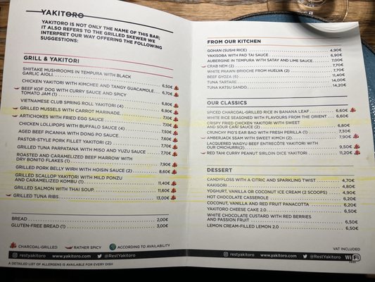 Menu photo 1 Yakitoro Madrid, M