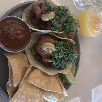 The Coronado - This is my  go to "cauliflower tacos" so full of flavor. I chose the chips and salsa as my side . Had the mini mimosa as well . Very lovely - Cocktail Bars Near Me - Phoenix, Arizona