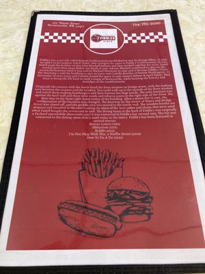 Menu photo 2 Fiddles Diner Brownsville, PA Menu photo 2 Fiddles Diner Brownsville, PA