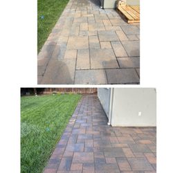Nick's Pressure Washing - Backyard stone pressure washing for a realtor before selling a home in San Jose !