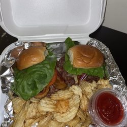 Two Brothers Kitchen - Bacon cheese sliders