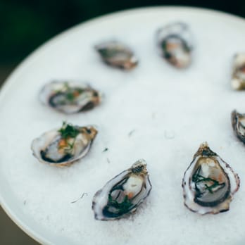Events by RHC - Kumamoto on the half shell with prosecco mignonette and micro shiso - Caterers Near Me - New York, New York Events by RHC - Kumamoto on the half shell with prosecco mignonette and micro shiso - Caterers Near Me - New York, New York