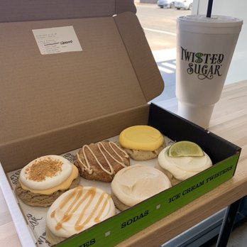 Twisted Sugar - Six pack cookie box and Dr Knievel soda - Desserts Near Me - Surprise, Arizona