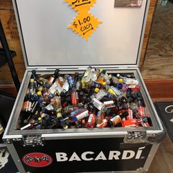 Od's Thrift Package Store - 50ml bottles for $1! Deal includes Jim Beam, Fireball, a variety 99 schnapps flavors, and much more