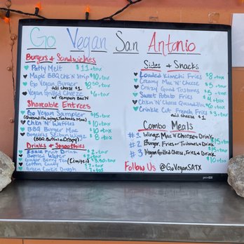 Go Vegan San Antonio - The awesome menu! - Vegan Near Me - Universal City, Texas Go Vegan San Antonio - The awesome menu! - Vegan Near Me - Universal City, Texas