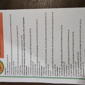 Thai Kitchen Express - the menu for the restaurant - Thai Near Me - Lubbock, Texas