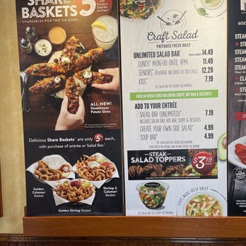 Sizzler - Menu 6/7/22 - Seafood Near Me - Roseburg, Oregon